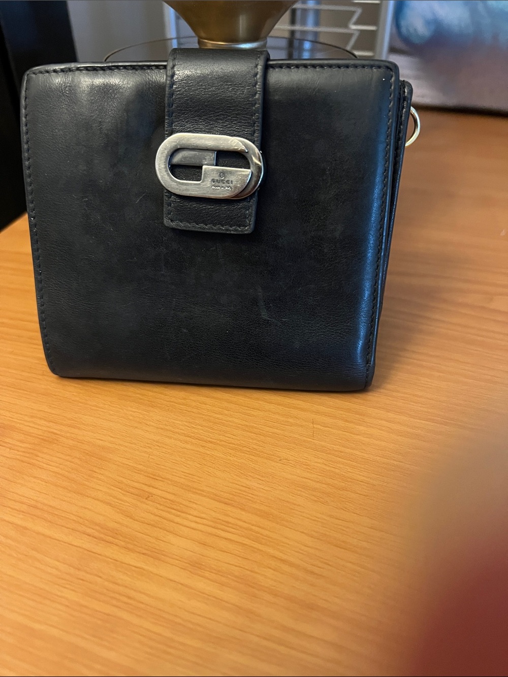 Gucci vintage unisex Black Leather Wallet